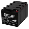 Mighty Max Battery 12V 18AH SLA Battery Replaces Troy-Bilt 8000 Watt Generator - 4 Pack ML18-12MP4167337527